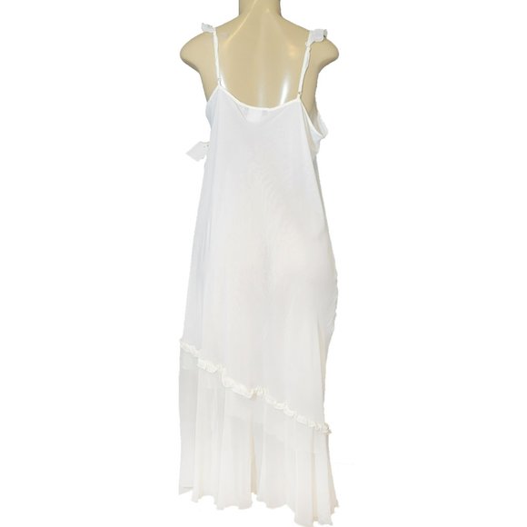 💕 New Vintage White Floral Embroidered Linea Donatella Slip Chemise & Robe Set - Picture 7 of 15